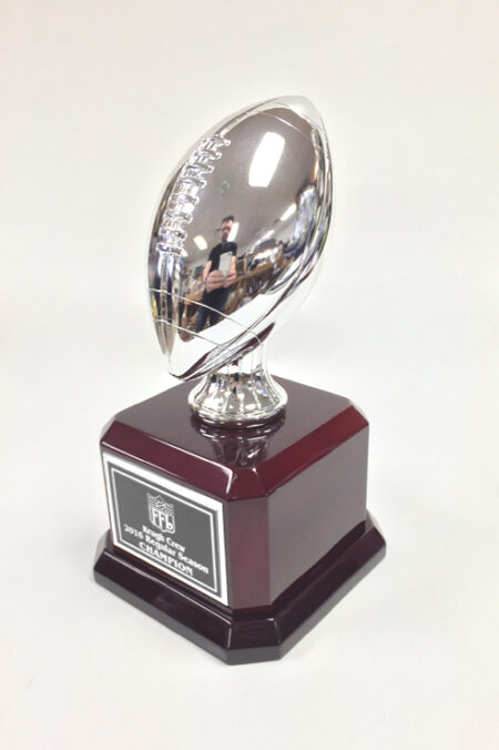 FANTASY FOOTBALL TROPHY RESIN DIAMOND 3D AWARD W OUR GRAPHICS 9" TALL P-57900GS 
