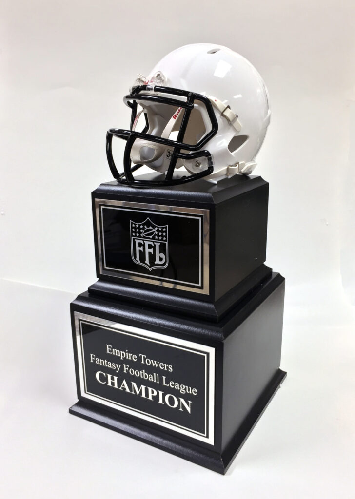 14" Tall Two Tier Football Mini Helmet Trophy Fantasy Trophy Store