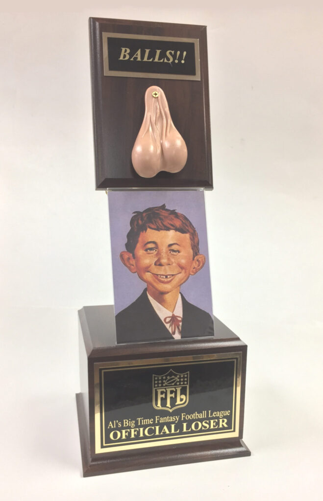 18" Tall Photo "Balls!" Fantasy Football Loser Perpetual Trophy